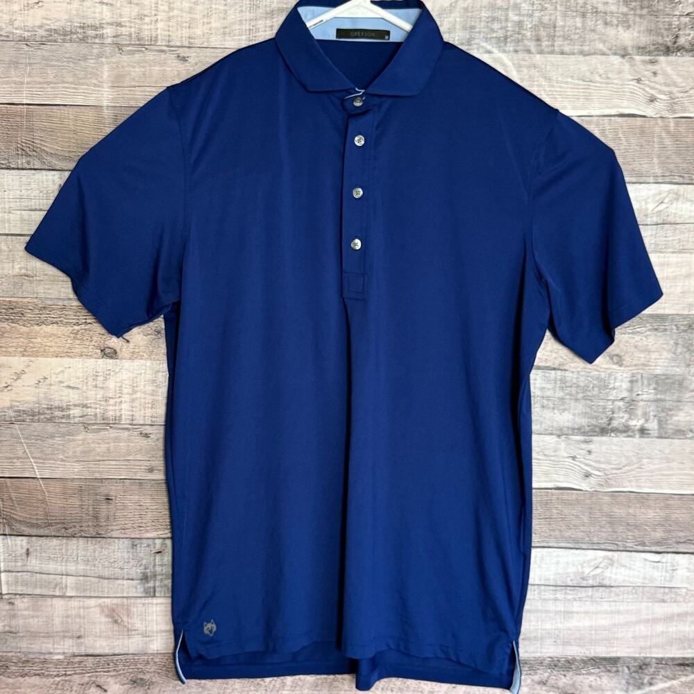 Greyson Golf Polo Shirt Mens Medium Blue Performance Stretch Casual